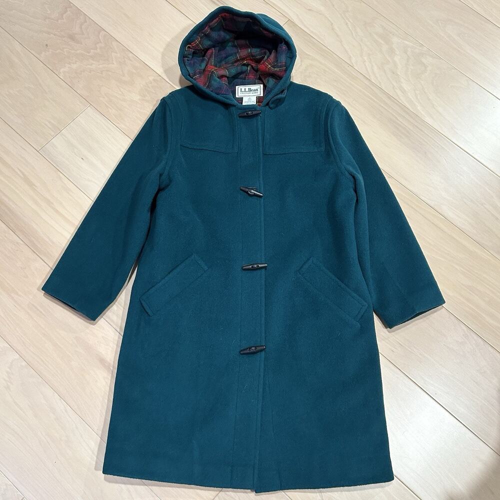 Vintage L.L. Bean Wool Duffle Toggle Coat Green Jacket Women’s 4